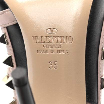 Valentino Garavani Nappa Rockstud Ankle Strap Pumps 35 Black Poudre 6 of 9