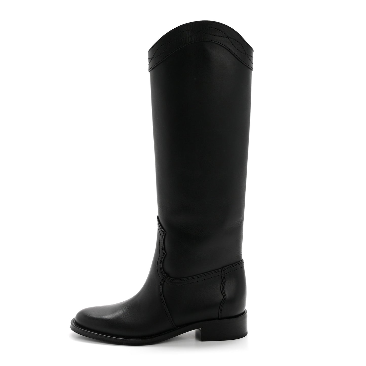 Calfskin Kate 105 Western Knee High Boots 36 Black