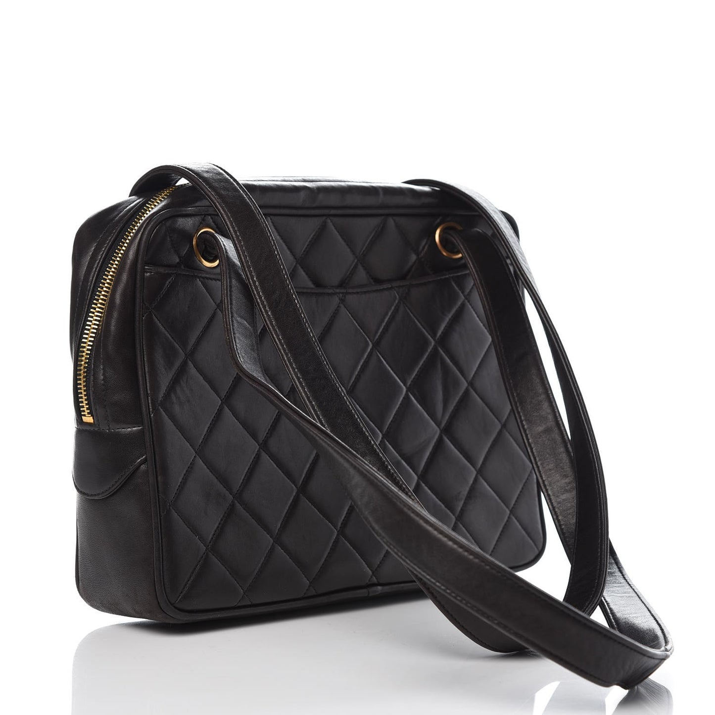 Lambskin Quilted Camera Case Black