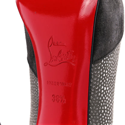 Christian Louboutin Suede Calfskin Maggie 160 Pumps 38.5 Black 6 of 7