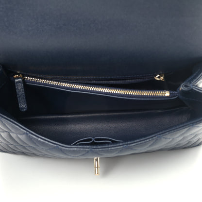 Chanel Caviar Quilted Small Coco Handle Flap Navy 5 of 9
