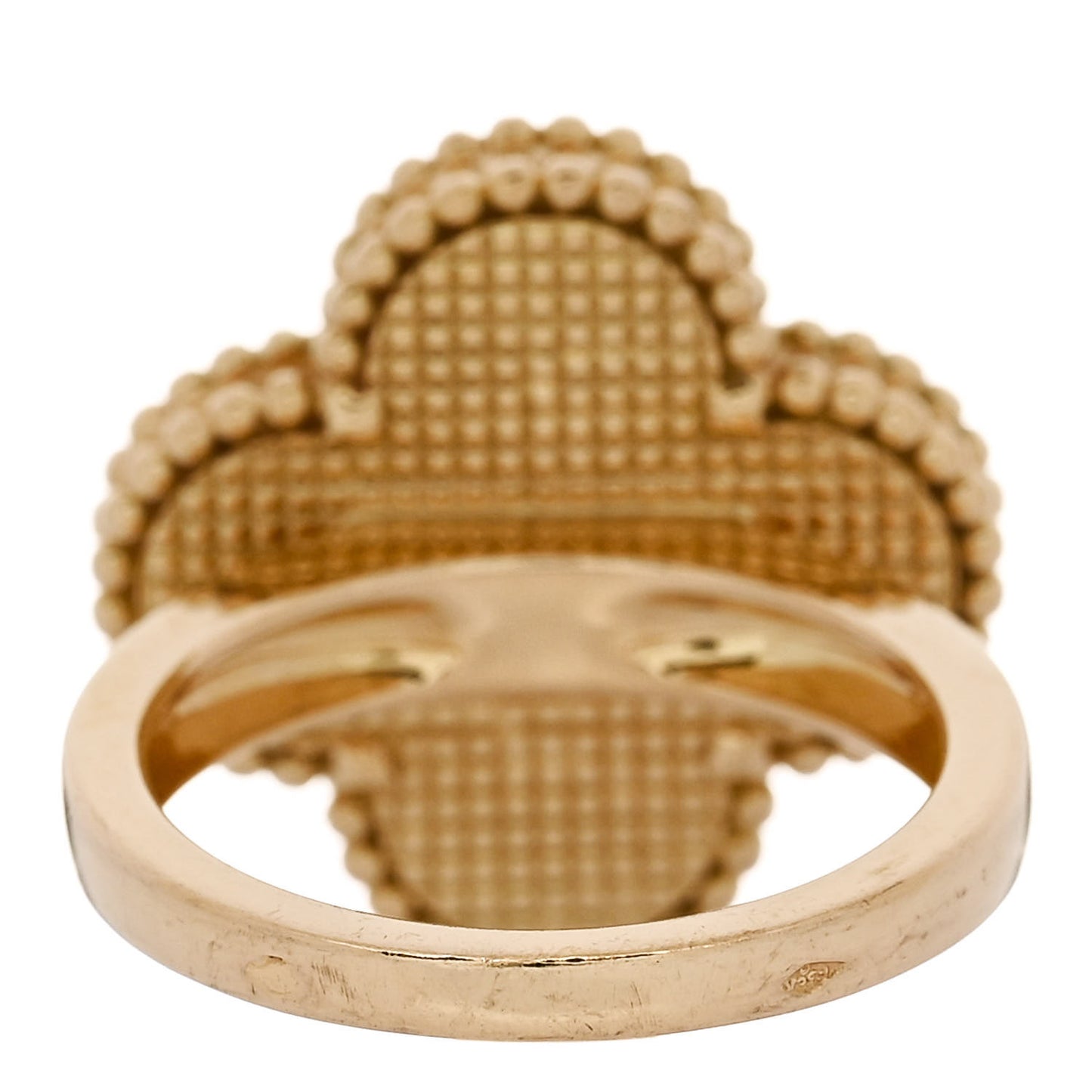 18K Yellow Gold Malachite Magic Alhambra Ring 53 6.5