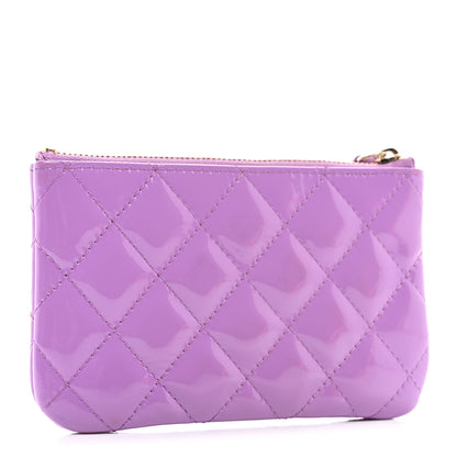 Chanel Patent Quilted Small Cosmetic Case Purple 3 of 8