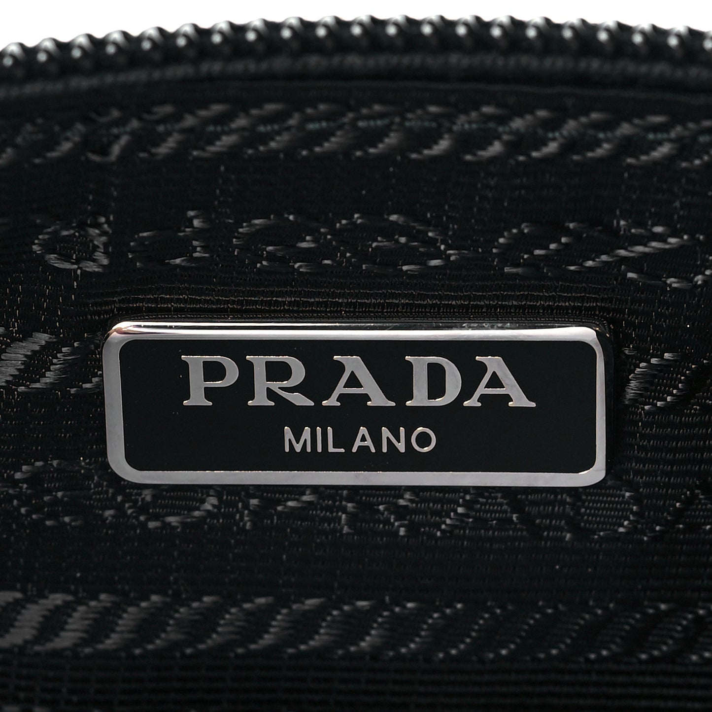 Re-Nylon Saffiano Pouch Wristlet Black