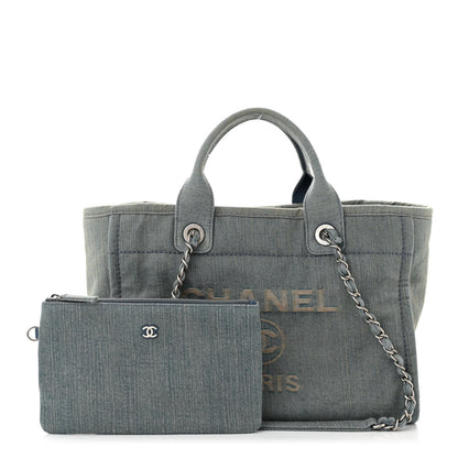 Chanel Denim Small Deauville Tote Light Blue 3 of 11