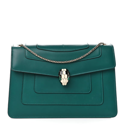 Bulgari Calfskin Serpenti Forever Shoulder Bag Emerald Green 3 of 15