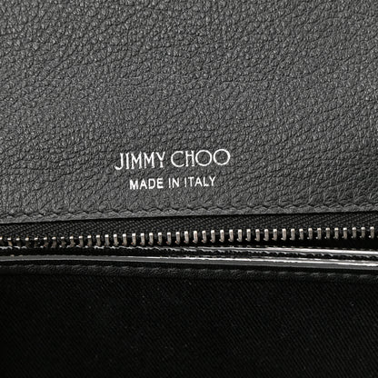 Jimmy Choo Calfskin Crystal Small Cheri Top Handle Bag Black 6 of 8