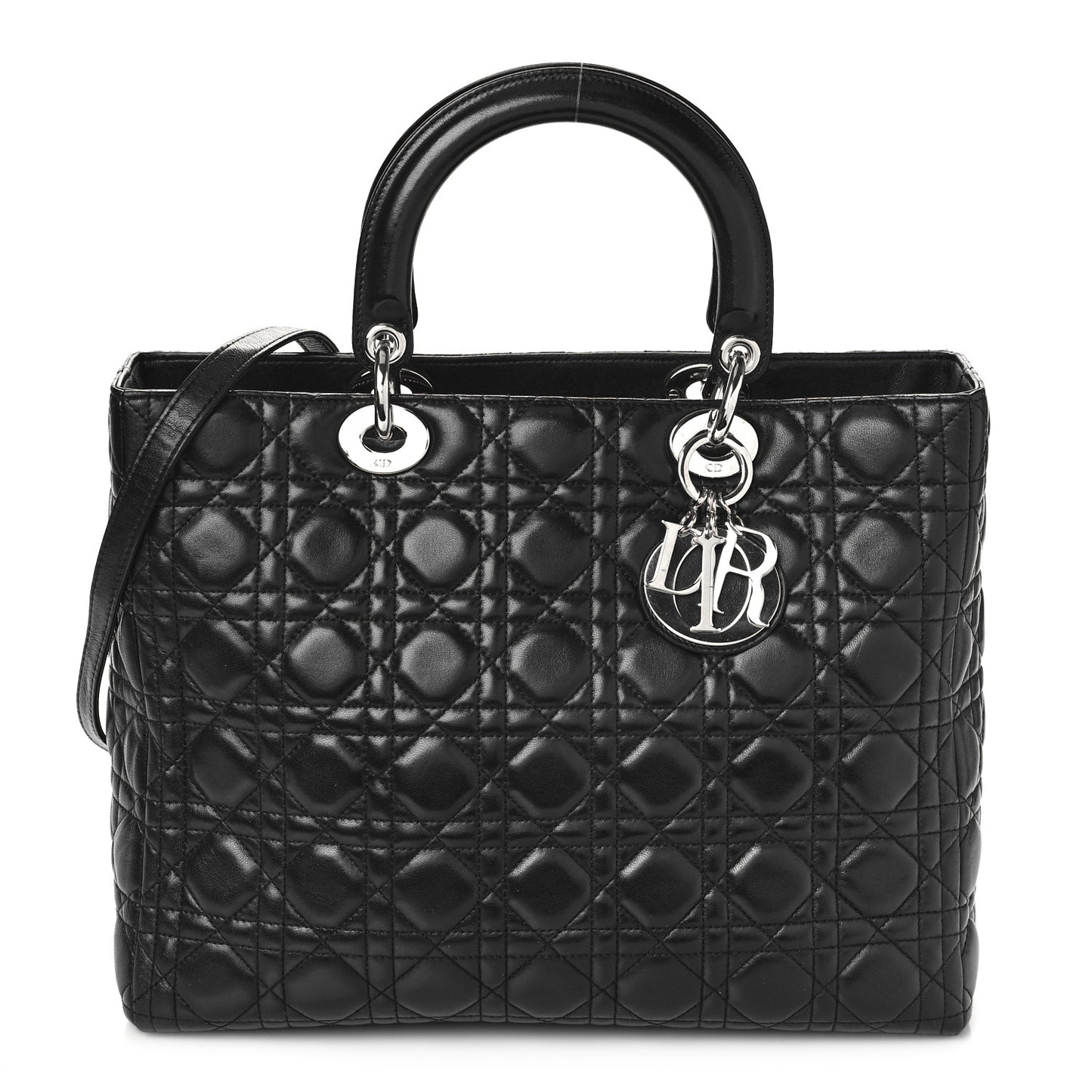 Lambskin Cannage Large Lady Dior Black
