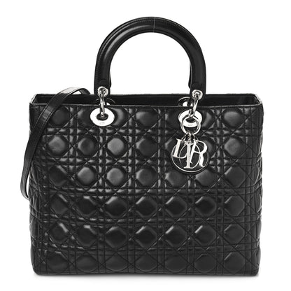 Christian Dior Lambskin Cannage Large Lady Dior Black 1 of 8