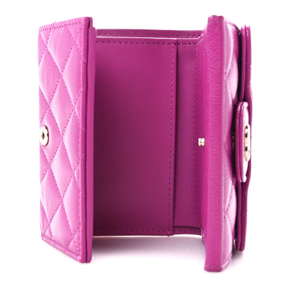 Chanel Caviar Quilted Double Flap Wallet Purple 7 of 14