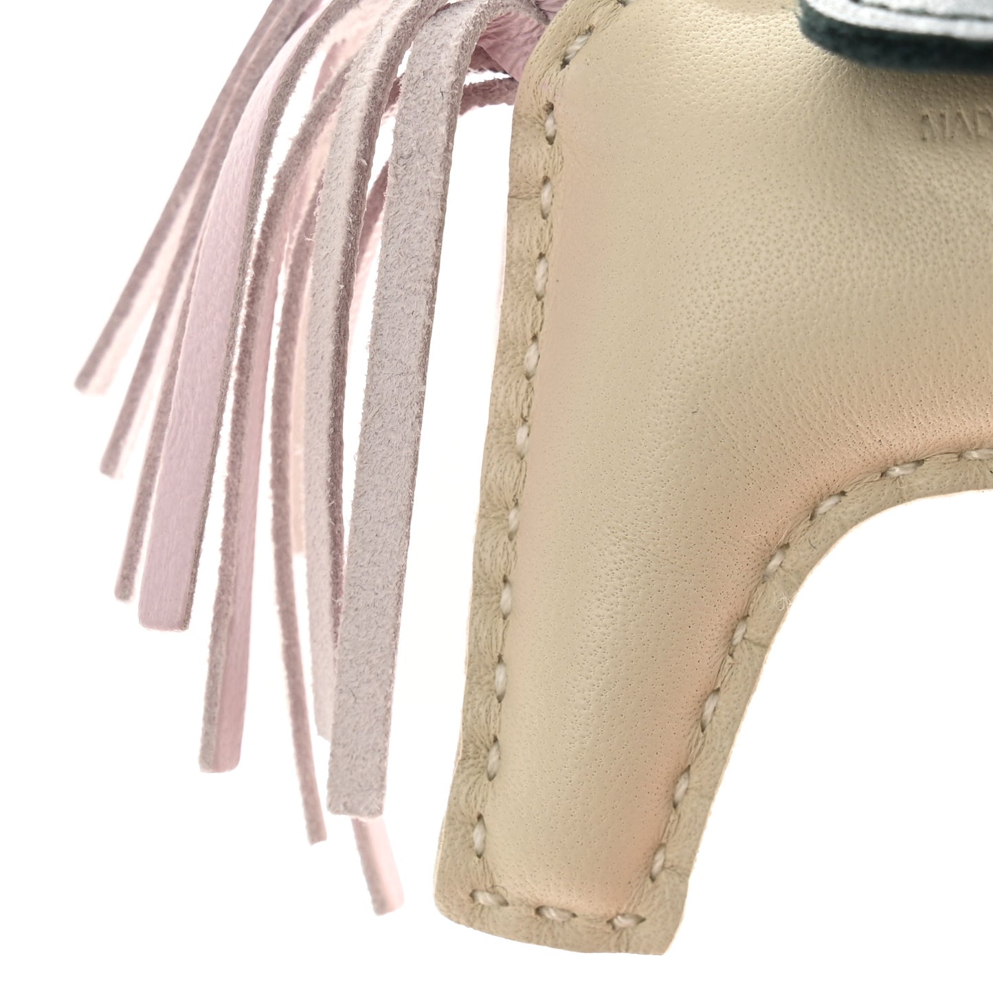 Milo Lambskin Grigri Rodeo Horse Bag Charm PM Craie Mauve Pale Vert Cypress