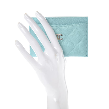 Chanel Caviar Quilted Card Holder Light Blue 2 of 8