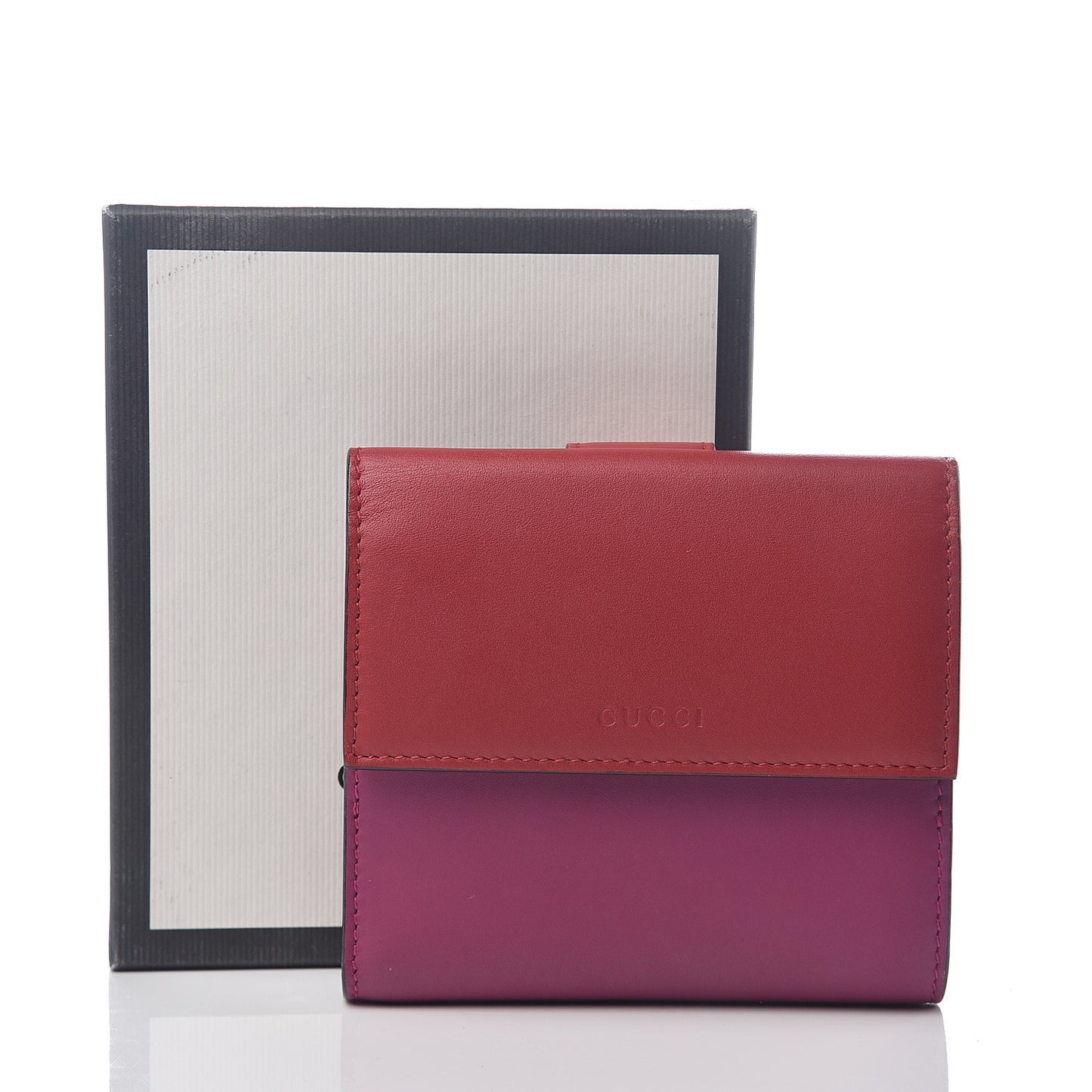 Calfskin French Flap Wallet Hibiscus Red New Rosette