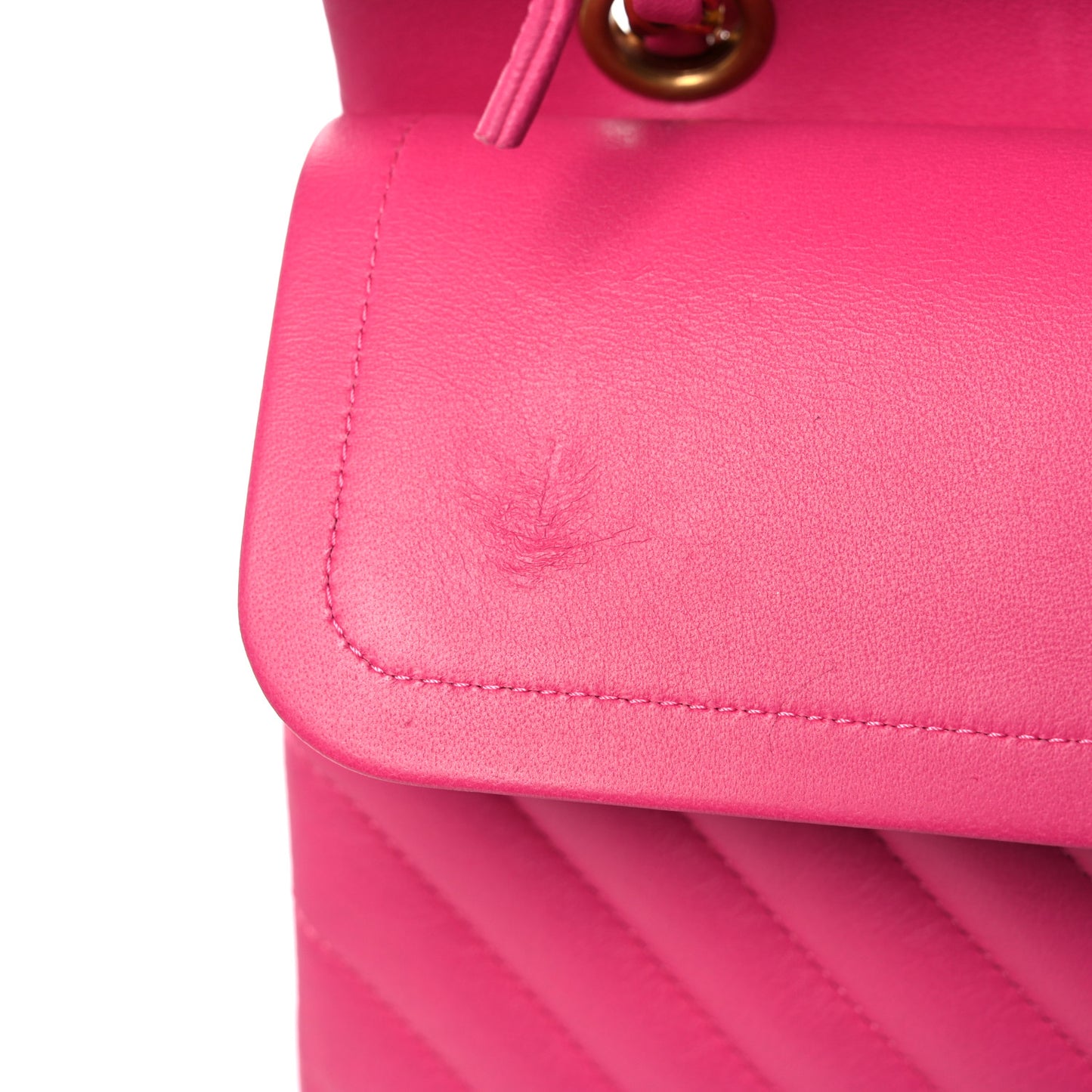 Lambskin Chevron Quilted Medium Double Flap Pink
