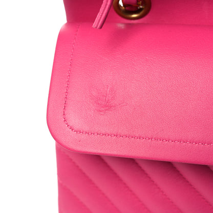 Chanel Lambskin Chevron Quilted Medium Double Flap Pink 17 of 18