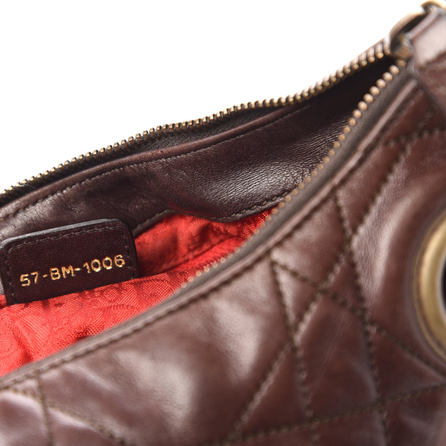 Lambskin Cannage Medium Hobo Dark Brown