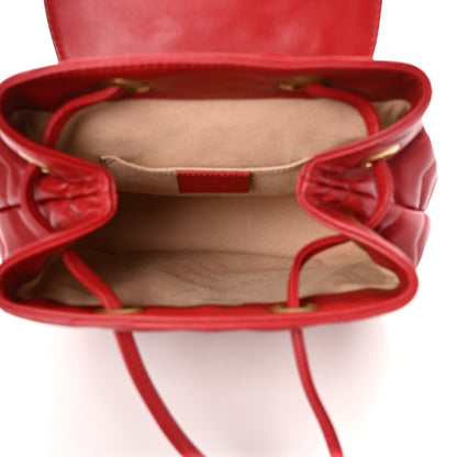 Gucci Calfskin Matelasse GG Marmont Flap Backpack Hibiscus Red 5 of 9