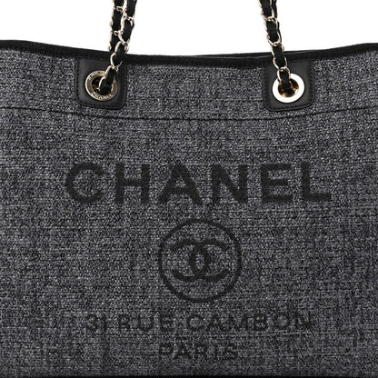 Chanel Lurex Boucle Small Deauville Tote Black 7 of 9