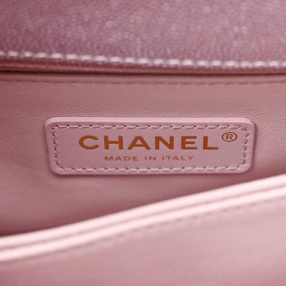 Chanel Metallic Caviar Quilted Mini Coco Handle Flap Light Pink 7 of 13
