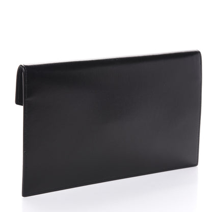 Saint Laurent Smooth Shiny Calfskin Monogram Uptown Pouch Black 3 of 6
