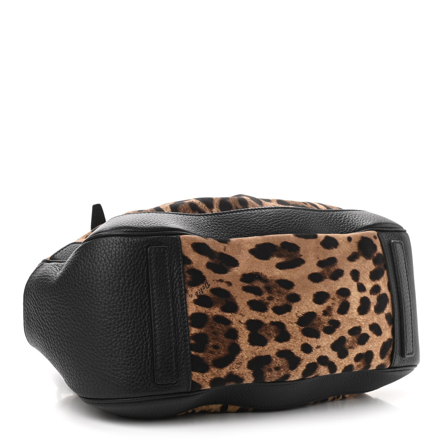 Dolce & Gabbana Calfskin Canvas Leopard Print Animalier Shoulder Bag Black 4 of 13
