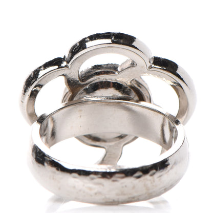 Chanel Crystal Camellia Ring 5.25 Silver 4 of 6