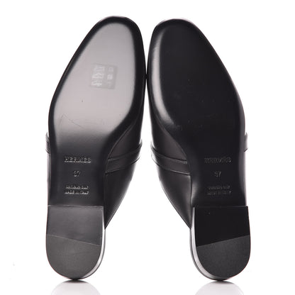 Hermes Goatskin Oz Mules 37 Black 5 of 12
