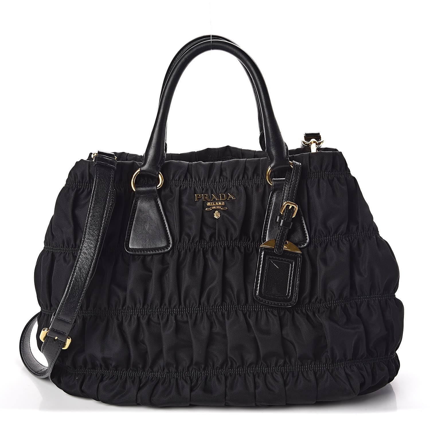 Prada Tessuto Nylon Gaufre Satchel Black 1 of 11