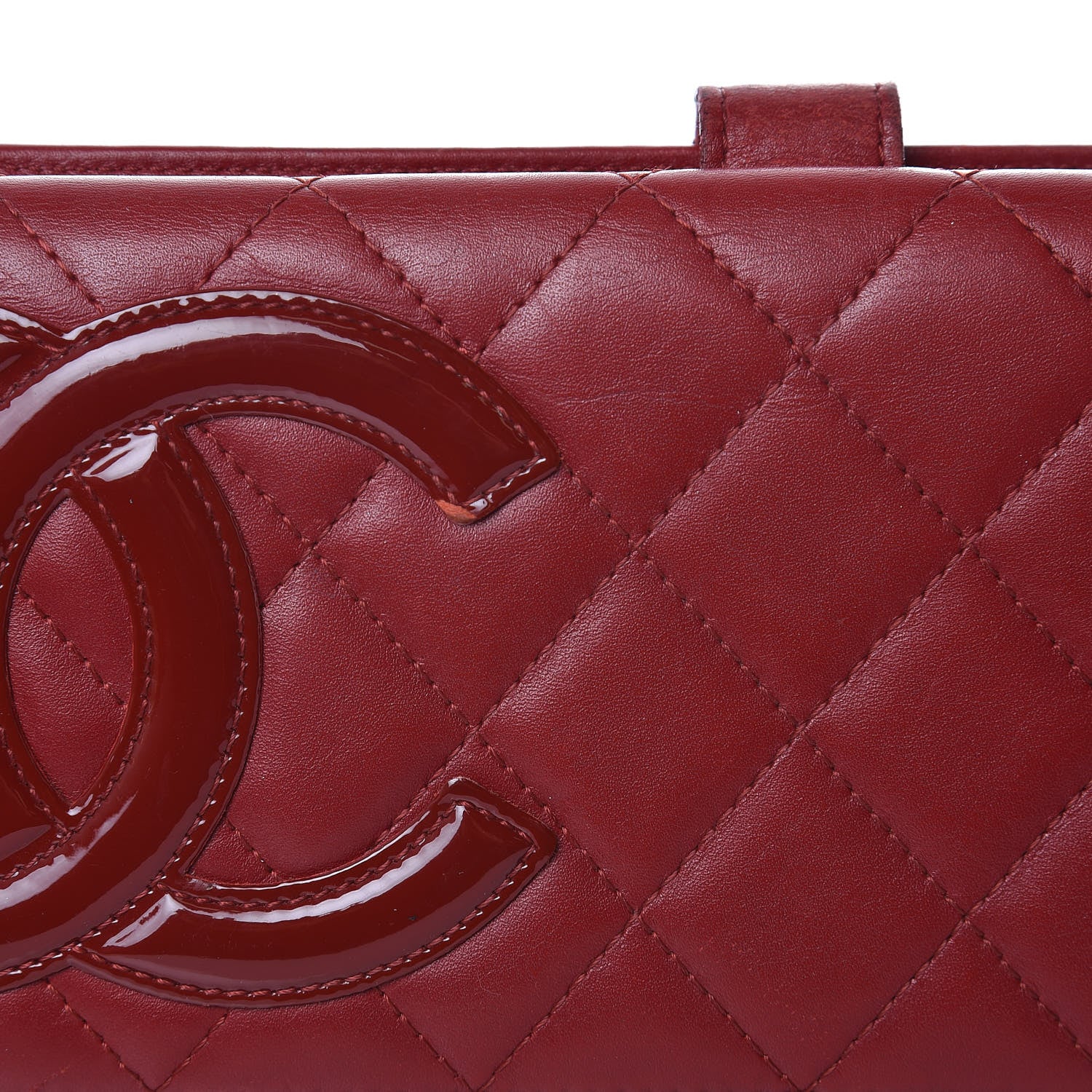 Chanel Calfskin Quilted Cambon Long Double Wallet Red 9 of 16