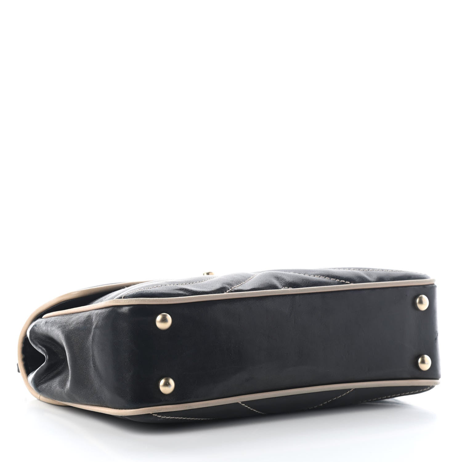 Chanel Lambskin Quilted Single Flap Bag Black Beige 3 of 8