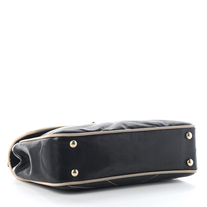 Chanel Lambskin Quilted Single Flap Bag Black Beige 3 of 8