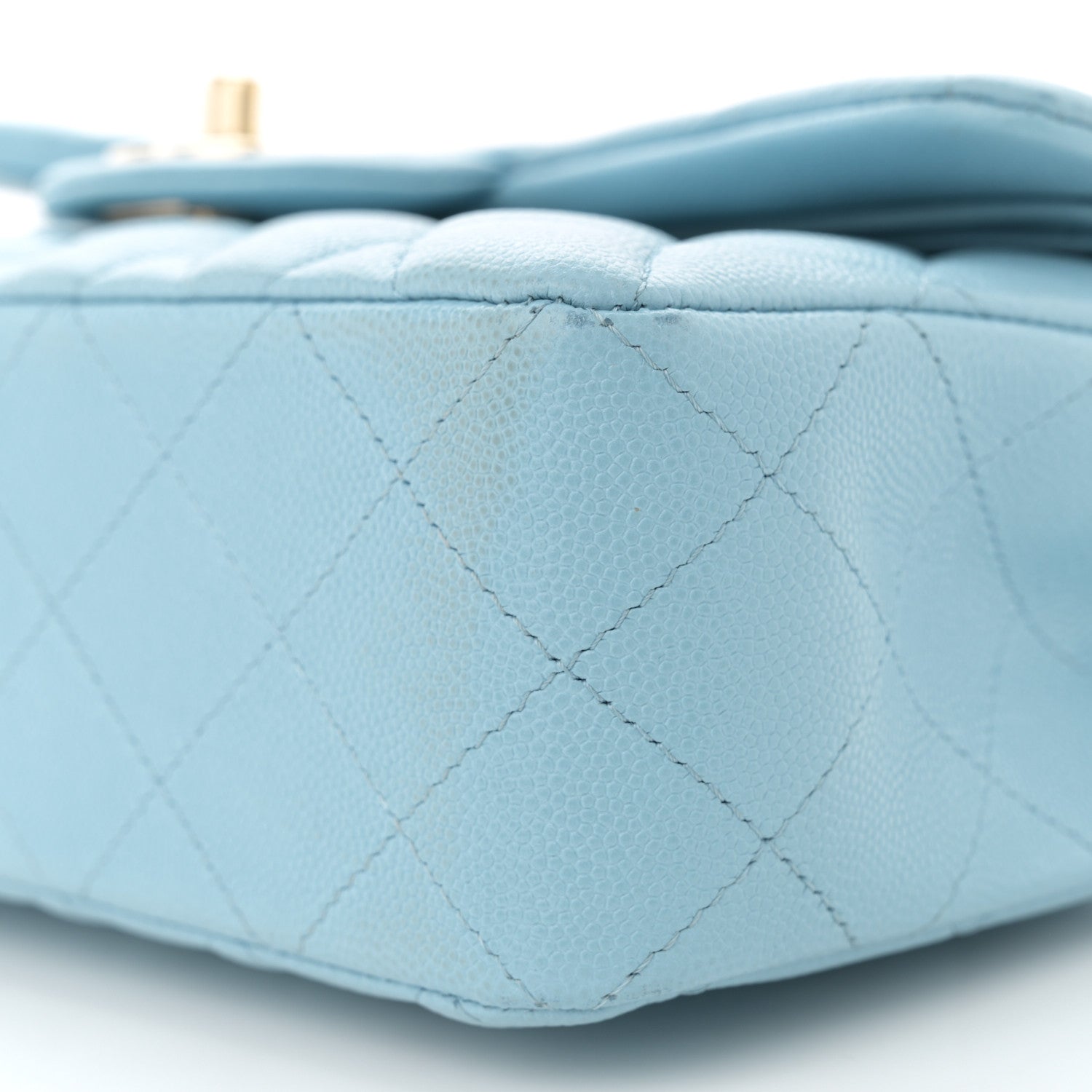 Chanel Caviar Quilted Small Double Flap Light Blue 10 of 14