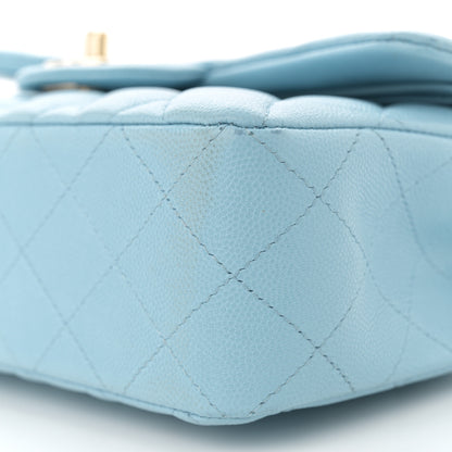 Chanel Caviar Quilted Small Double Flap Light Blue 10 of 14