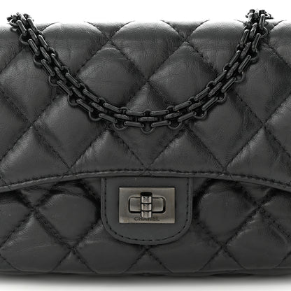 Chanel Aged Calfskin Quilted 2.55 Reissue Phone Holder With Chain So Black 10 of 13