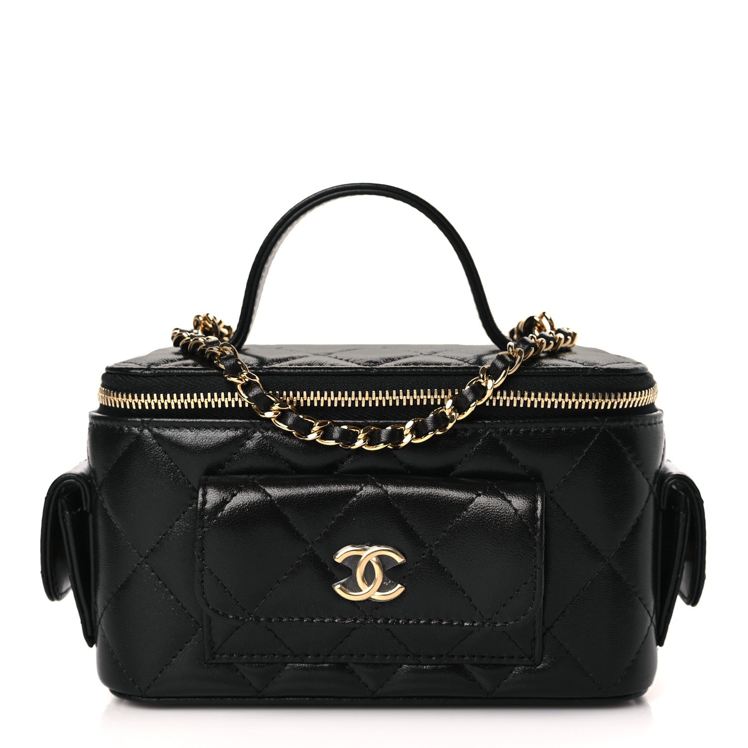 Chanel Lambskin Quilted Polly Pocket East West Top Vanity With Chain Black 1 of 10