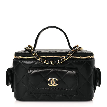 Chanel Lambskin Quilted Polly Pocket East West Top Vanity With Chain Black 1 of 10