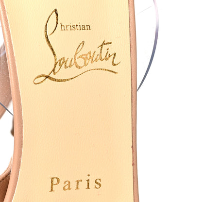 Christian Louboutin Nappa Shiny PVC Jonatina 100 Sandals 38.5 Nude 7 of 9