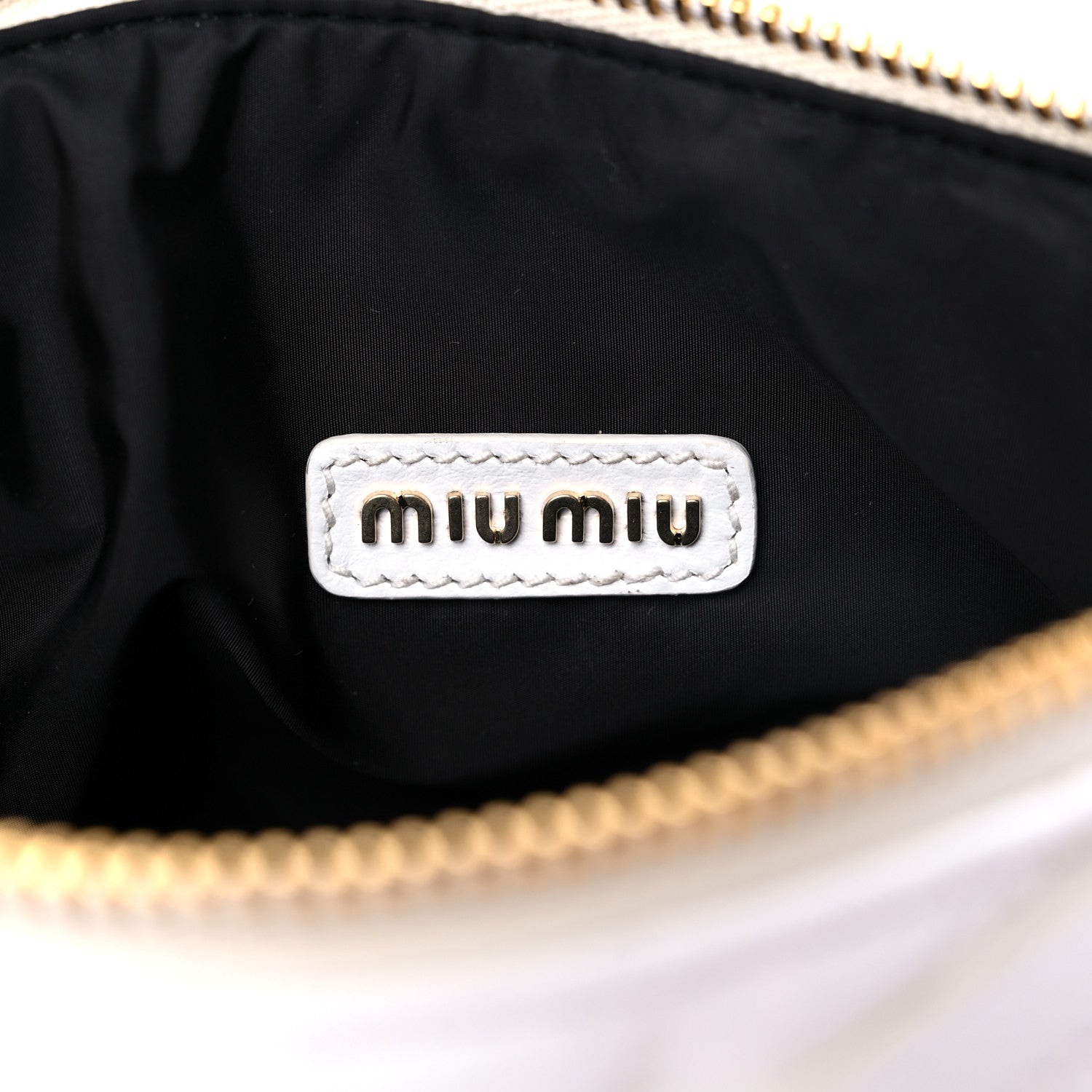 Miu Miu Iridescent Fabric Quilted Mini Spirit Cire Bag White 5 of 6
