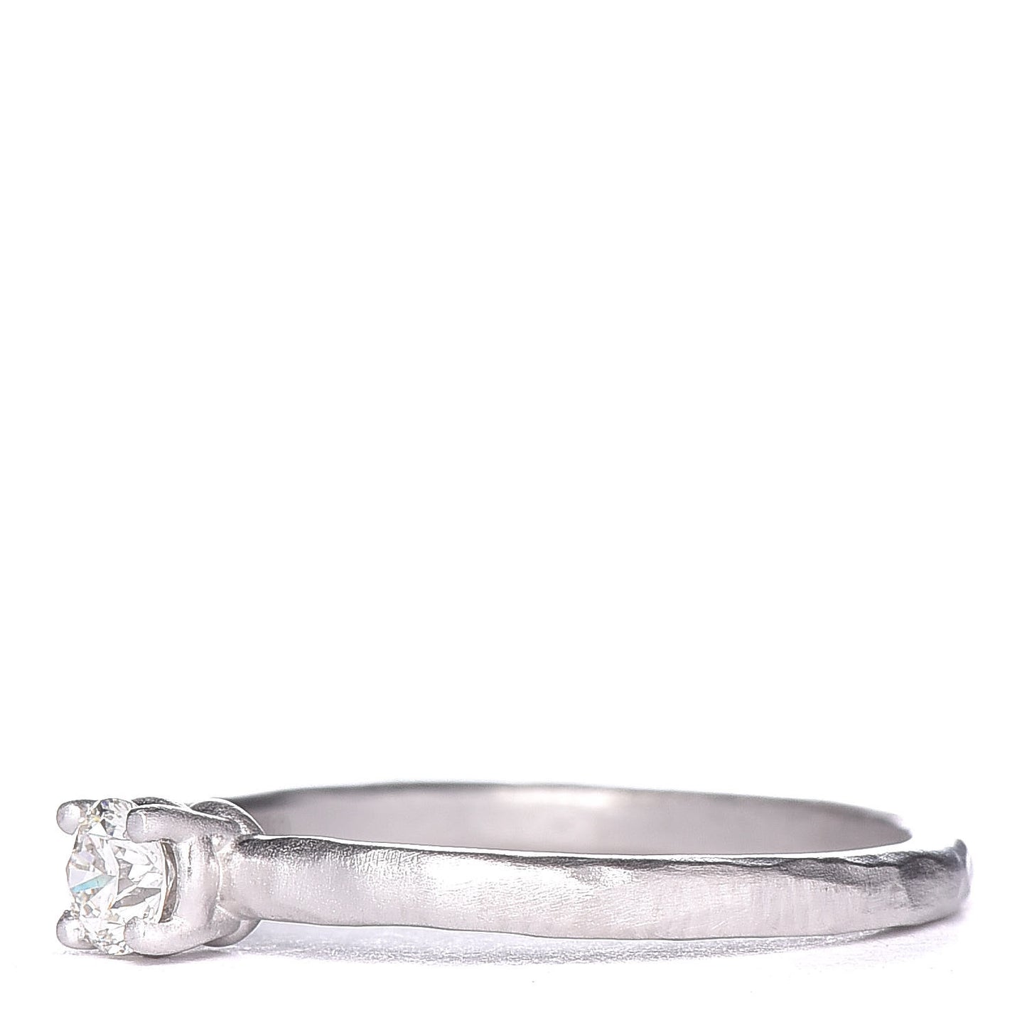 18K White Gold Diamond .17ct Paloma Picasso Hammered Solitaire Ring 54 7