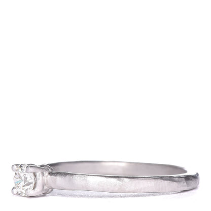 Tiffany 18K White Gold Diamond .17ct Paloma Picasso Hammered Solitaire Ring 54 7 3 of 6