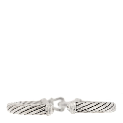 David Yurman Sterling Silver Diamond 7mm Cable Buckle Cuff Bracelet 2 of 3