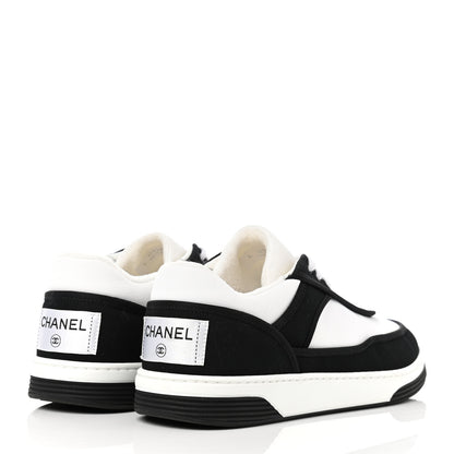 Chanel Fabric Womens Logo Sneakers 39 Black White 4 of 10