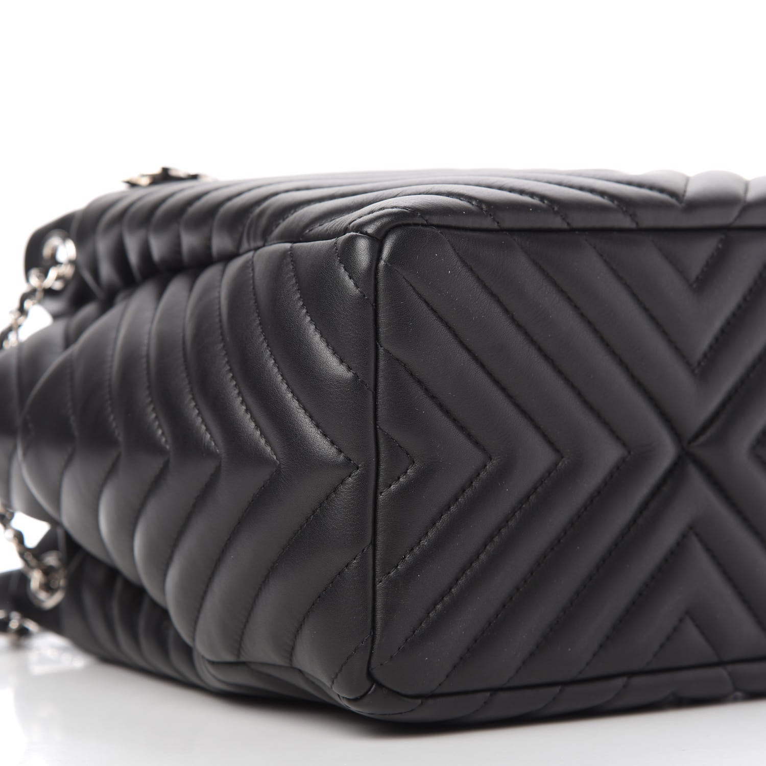 Chanel Lambskin Chevron Small Urban Spirit Drawstring Bag Black 6 of 10
