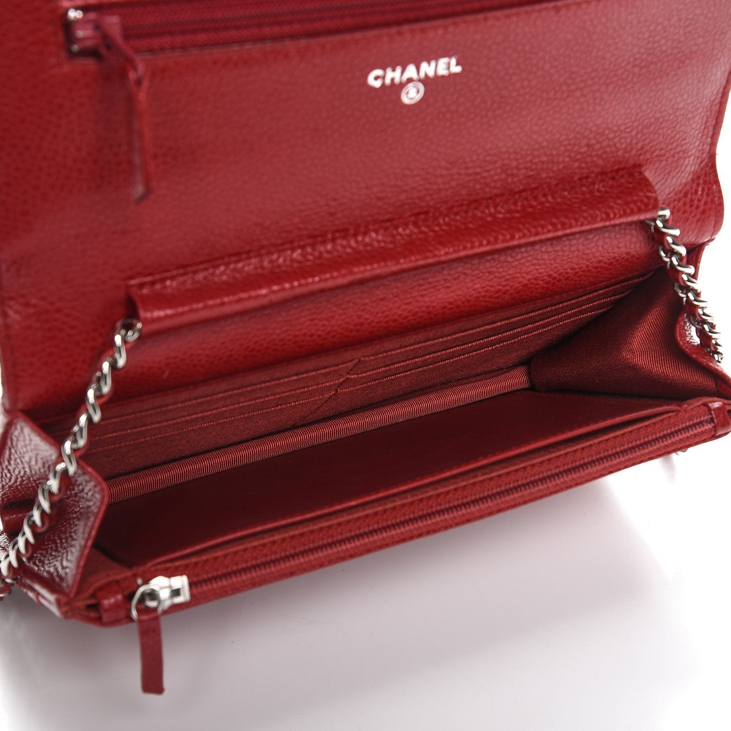 Chanel Caviar Quilted Wallet On Chain WOC Red 5 of 12