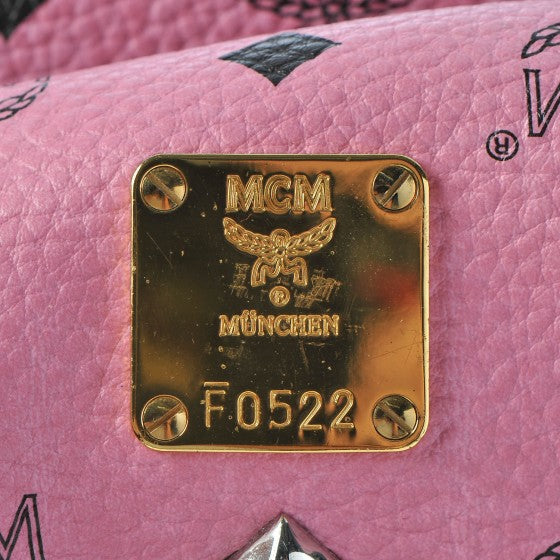 MCM Visetos Medium Sprinkle Stud Stark Backpack Pink 6 of 18