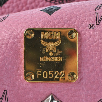 MCM Visetos Medium Sprinkle Stud Stark Backpack Pink 6 of 18
