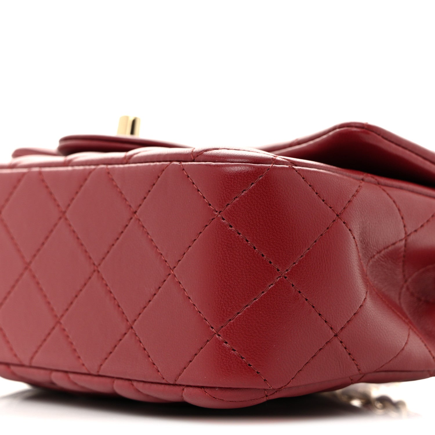 Chanel Lambskin Quilted Mini Top Handle Rectangular Flap Dark Red 10 of 10