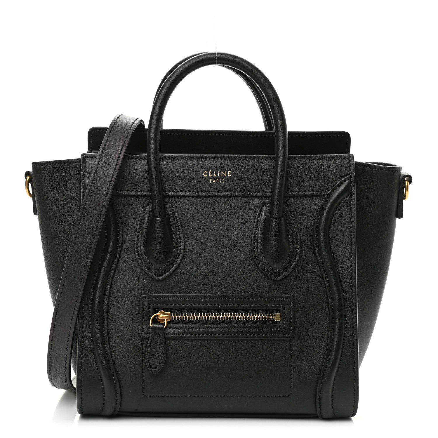 Celine Smooth Calfskin Nano Luggage Black 1 of 12