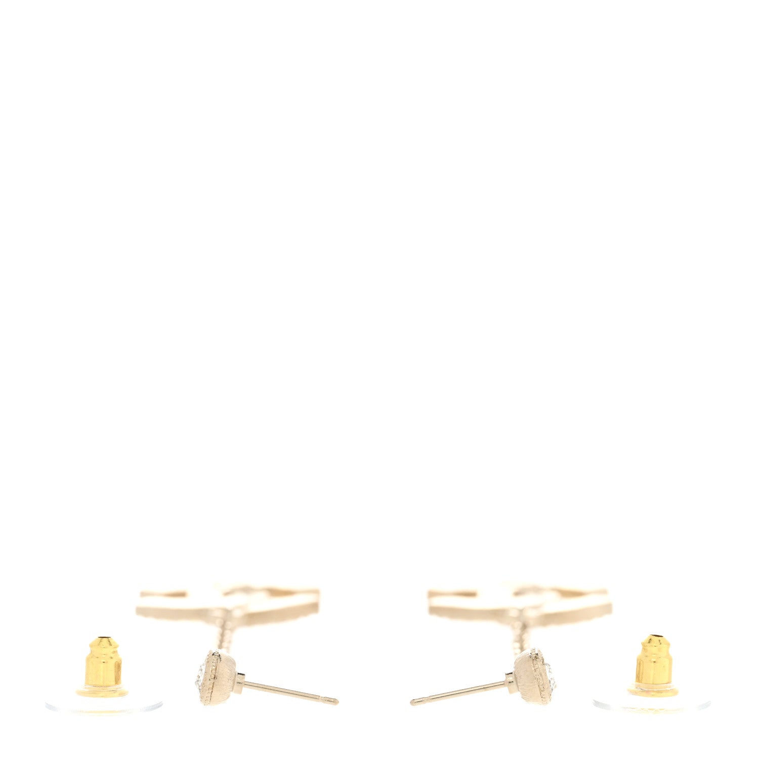 Chanel Crystal CC Drop Earrings Gold Multicolor 3 of 4