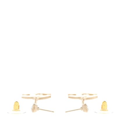 Chanel Crystal CC Drop Earrings Gold Multicolor 3 of 4